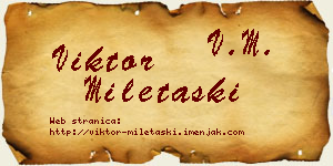 Viktor Miletaški vizit kartica